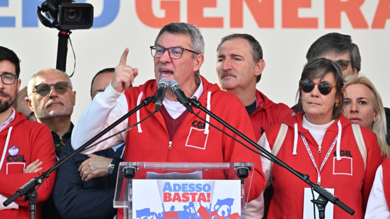 Maurizio Landini in un'immagine di repertorio (foto: Andreas Solaro/AFP via Getty Images).