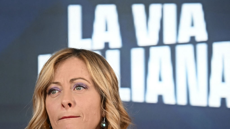 Giorgia Meloni in una foto di repertorio, foto:   MONTEFORTE/AFP via Getty Images.