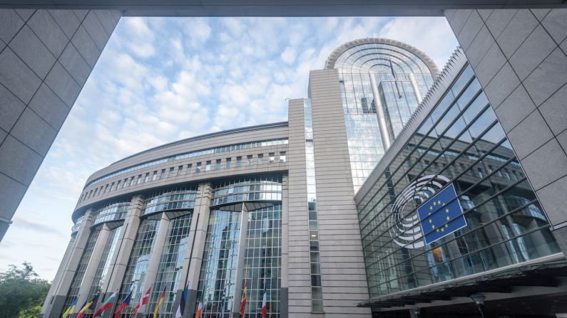 Il palazzo del Parlamento europeo a Brussels (foto d'archivio, Lavinia Savu/The Epoch Times).